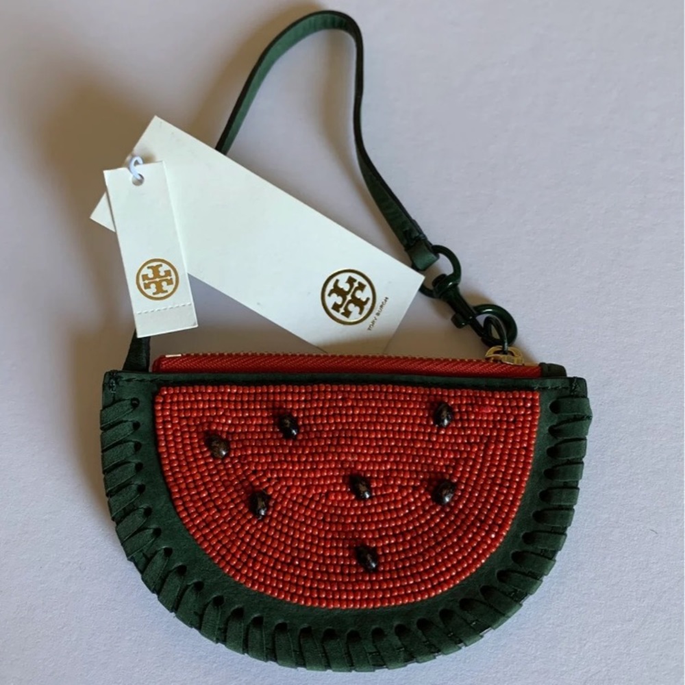 TORY BURCH Watermelon Coin Pouch Key Ring - Picture 7 of 12